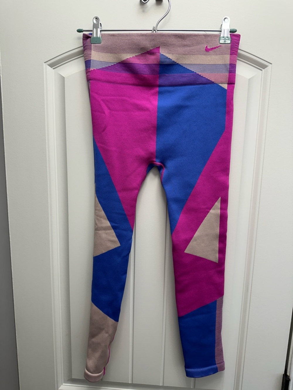 Nike Girls Pink, Blue & Tan Geometric Leggings